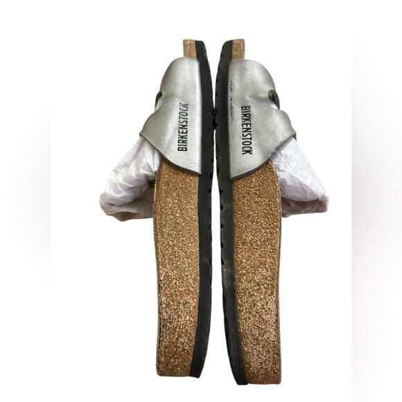 Birkenstock Ibiza Women’s Size US 10 EU 41 Fit Silver Birko-Flor Slide Sandals - Picture 5 of 9